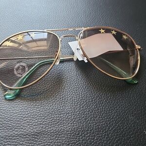 Gold Aviator Juicy Couture Sunglasses with Star Accents